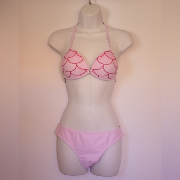 Mermaid Bikini & Tail Set | Pink & yellow | Small - Picture 5 of 15